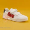 Geox SKYLIN J928WC - White Red - Love - Sneakers Fille