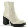Tamaris 1-25318-29 Ivory - Bottine Blanc Casse - Talon Large