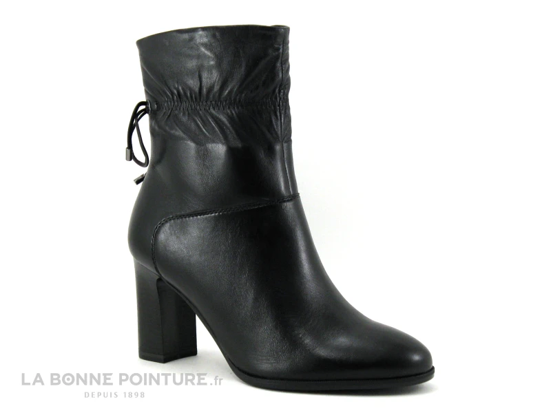 Tamaris 1-25368-27 Black Leather - Bottine à Talon Haut Cuir Noir 1 Tamaris 1-25368-27 Black Leather - Bottine à Talon Haut Cuir Noir