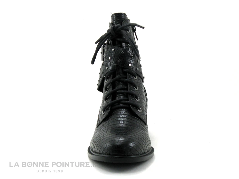The Divine Factory QL4513 Noir - Python - Petits Clous - Bottine Femme 2 The Divine Factory QL4513 Noir - Python - Petits Clous - Bottine Femme – Image 2