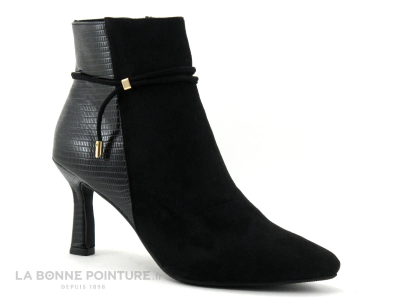 The Divine Factory QL4522 Noir - Bottine Pointue Talon Haut 1 The Divine Factory QL4522 Noir - Bottine Pointue Talon Haut