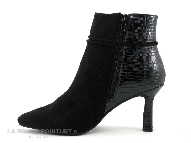 The Divine Factory QL4522 Noir - Bottine Pointue Talon Haut 2 The Divine Factory QL4522 Noir - Bottine Pointue Talon Haut – Image 2