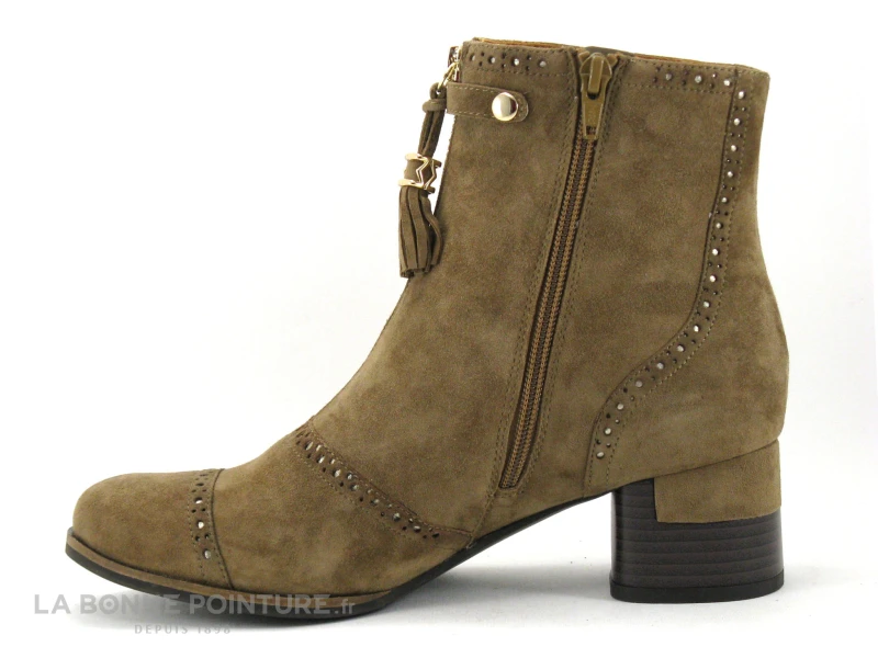 MamZelle MALO - Velours Vison - Bottine Femme Marron 3 MamZelle MALO - Velours Vison - Bottine Femme Marron – Image 3