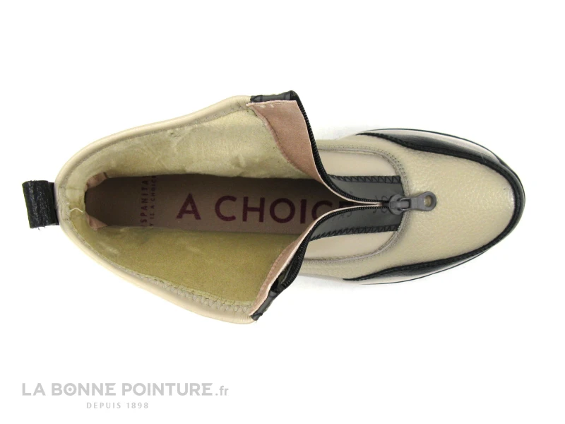 Hispanitas BOLERO HI211785 - Beige - Noir - Zip Dessus - Bottine Femme 6 Hispanitas BOLERO HI211785 - Beige - Noir - Zip Dessus - Bottine Femme – Image 6