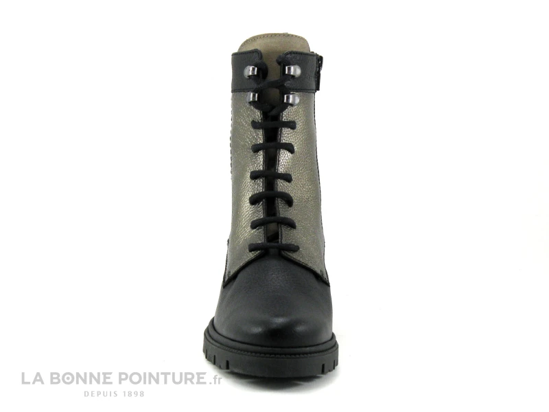 Hispanitas Bolero CH1211860 - Noir Gris Bronze - Bottine Lacet Talon Large 2 Hispanitas Bolero CH1211860 - Noir Gris Bronze - Bottine Lacet Talon Large – Image 2