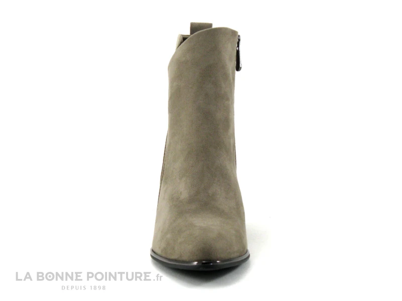Marco Tozzi 2-25095-27 Velours Taupe - Bottine Talon Incurve 2 Marco Tozzi 2-25095-27 Velours Taupe - Bottine Talon Incurve – Image 2