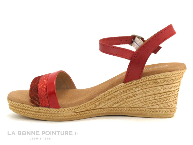 Eva Frutos 9596 Rouge - Nu-pieds Compense Femme 3 Eva Frutos 9596 Rouge - Nu-pieds Compense Femme – Image 3