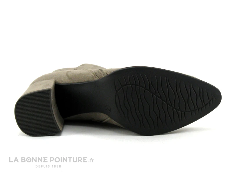 Marco Tozzi 2-25095-27 Velours Taupe - Bottine Talon Incurve 7 Marco Tozzi 2-25095-27 Velours Taupe - Bottine Talon Incurve – Image 7