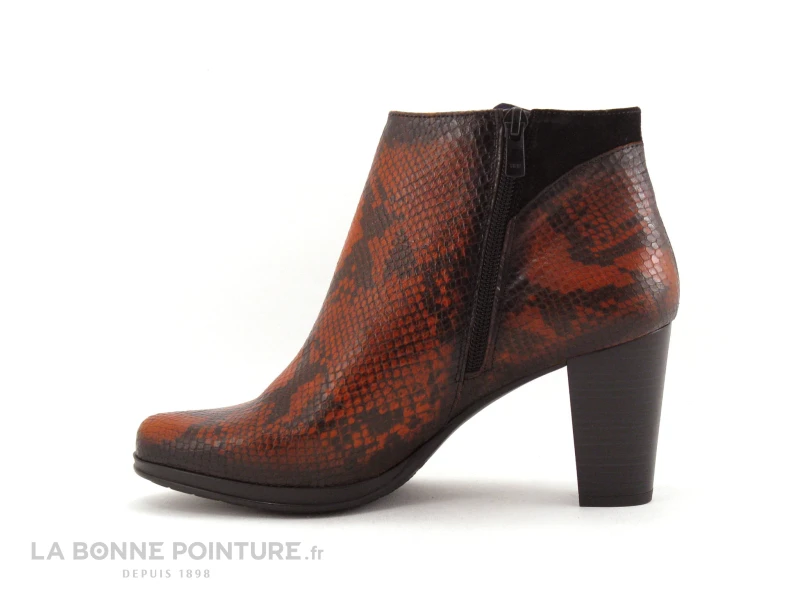 Dorking JIN D8318 Fox Negro - Bottine Orange Noir Python 3 Dorking JIN D8318 Fox Negro - Bottine Orange Noir Python – Image 3