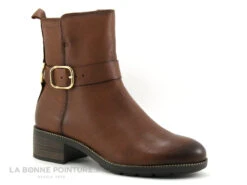 Tamaris 1-25322-27 Marron - Bottine Zippee - Bride Cheville Boucle Or