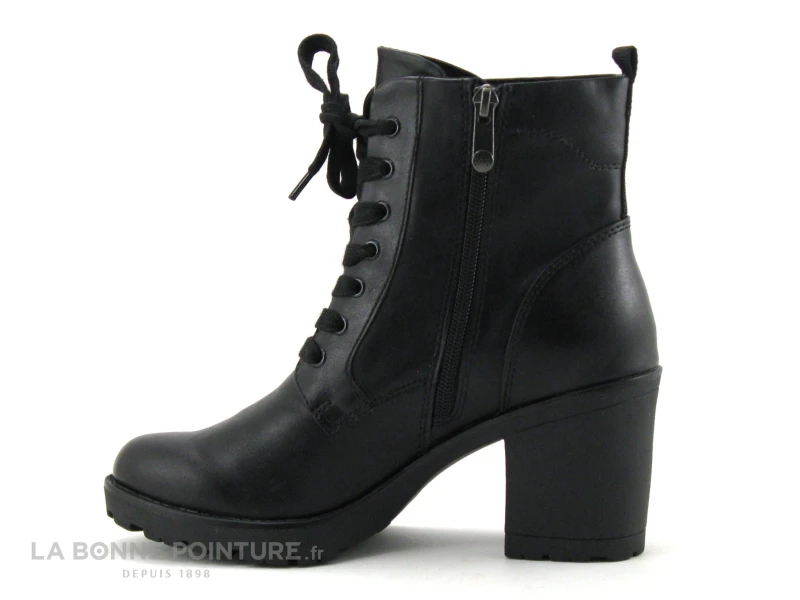 Marco Tozzi 2-25204-27 - Bottine Noire A Lacet Avec Talon Haut Epais 3 Marco Tozzi 2-25204-27 - Bottine Noire A Lacet Avec Talon Haut Epais – Image 3