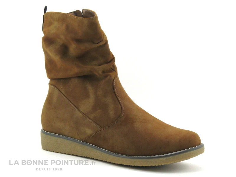 Dees Shoes CADORA Camel - Tige Plissee - Bottine Femme 1 Dees Shoes CADORA Camel - Tige Plissee - Bottine Femme