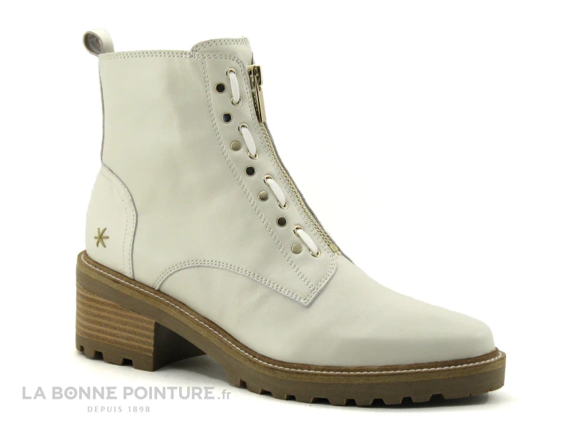 MamZelle QUITO Ecru - Bottine Talon Large Blanc Casse 1 MamZelle QUITO Ecru - Bottine Talon Large Blanc Casse