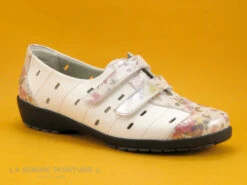 Suave LONDON 8017PT Spring White - Chaussure à Scratches Blanche Et Fleurie