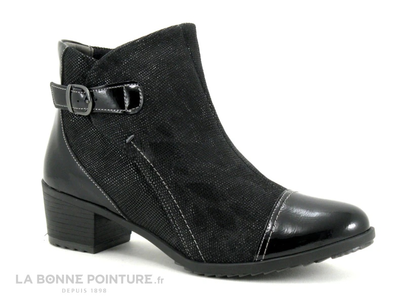 Suave SYDNEY 9919 Black - Bottine Femme - Noir Verni - Noir Paillette 5 Suave SYDNEY 9919 Black - Bottine Femme - Noir Verni - Noir Paillette – Image 5
