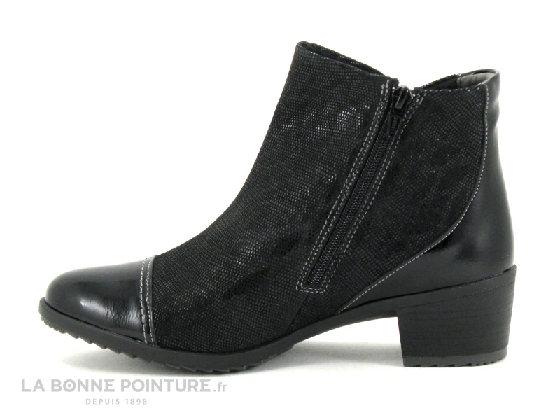 Suave SYDNEY 9919 Black - Bottine Femme - Noir Verni - Noir Paillette 3 Suave SYDNEY 9919 Black - Bottine Femme - Noir Verni - Noir Paillette – Image 3