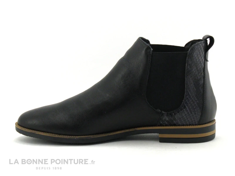Morans VISCOSE Noir - Boots Chelsea Femme Arriere Python 3 Morans VISCOSE Noir - Boots Chelsea Femme Arriere Python – Image 3