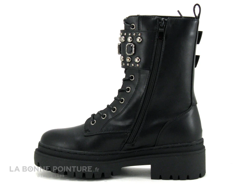 The Divine Factory HX4703 Noir - Bottine Rangers - Laniere Avec Clous Et Perles 3 The Divine Factory HX4703 Noir - Bottine Rangers - Laniere Avec Clous Et Perles – Image 3