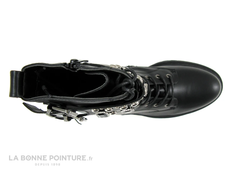 The Divine Factory HX4703 Noir - Bottine Rangers - Laniere Avec Clous Et Perles 4 The Divine Factory HX4703 Noir - Bottine Rangers - Laniere Avec Clous Et Perles – Image 4