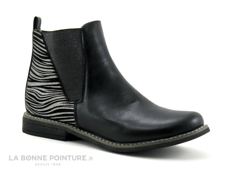 Lilybellule ITOMA Noir - Arriere Zebre - Boots Chelsea Fille 1 Lilybellule ITOMA Noir - Arriere Zebre - Boots Chelsea Fille