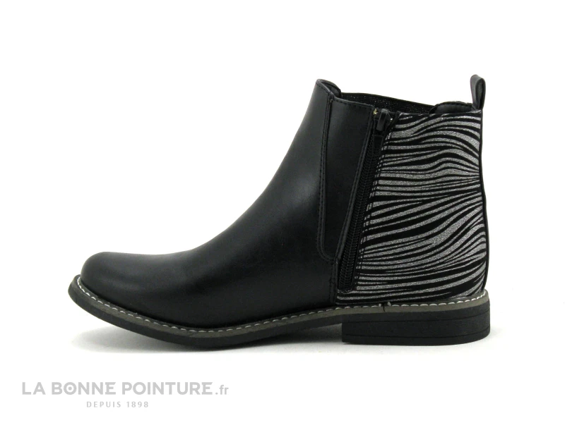 Lilybellule ITOMA Noir - Arriere Zebre - Boots Chelsea Fille 2 Lilybellule ITOMA Noir - Arriere Zebre - Boots Chelsea Fille – Image 2