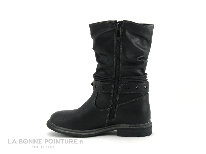 BM Footwear 2161002 Black - Botte Fillette Noire - Etoile Glitter 2 BM Footwear 2161002 Black - Botte Fillette Noire - Etoile Glitter – Image 2