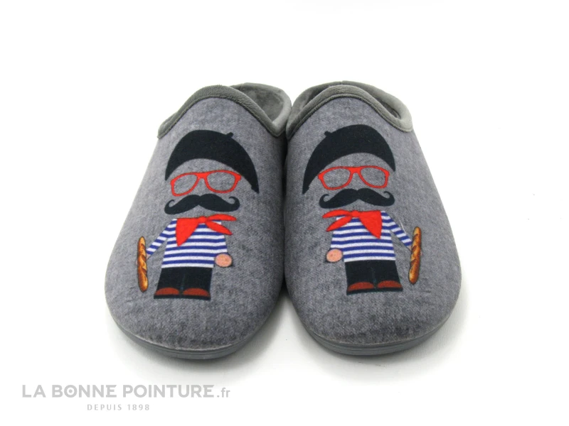 Maison Espadrille 6743-3 Gris - Bonhomme Moustachu Et Baguette 2 Maison Espadrille 6743-3 Gris - Bonhomme Moustachu Et Baguette – Image 2