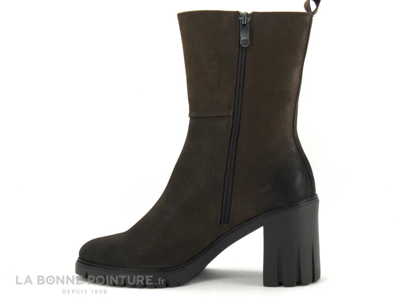 Marco Tozzi 2-25471-29 Marron Cafe - Bottine Talon Haut Et Large 3 Marco Tozzi 2-25471-29 Marron Cafe - Bottine Talon Haut Et Large – Image 3