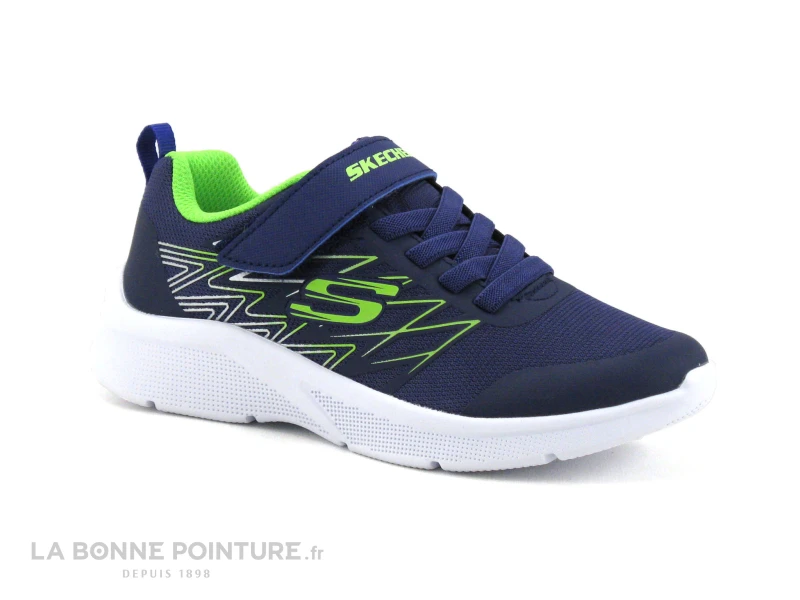 Skechers Microspec TEXLOR Bleu Lime 403770L - Basket GARCON 1 Skechers Microspec TEXLOR Bleu Lime 403770L - Basket GARCON