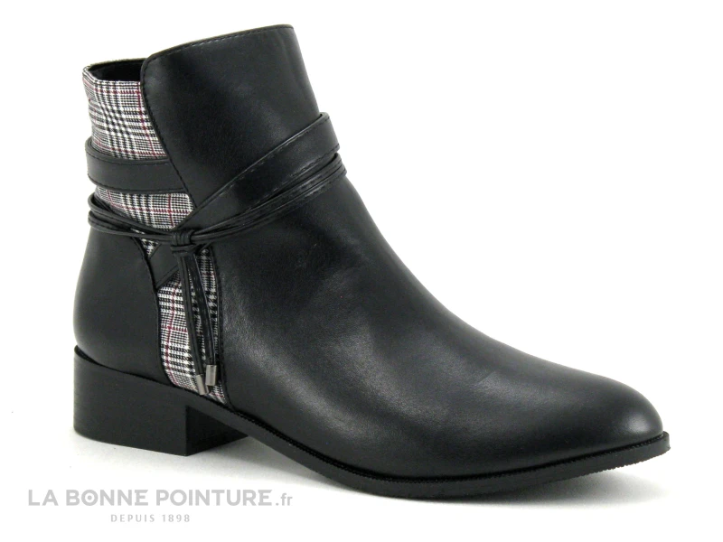 The Divine Factory QL4732 Noir - Prince De Galles - Boots Avec Zip 5 The Divine Factory QL4732 Noir - Prince De Galles - Boots Avec Zip – Image 5