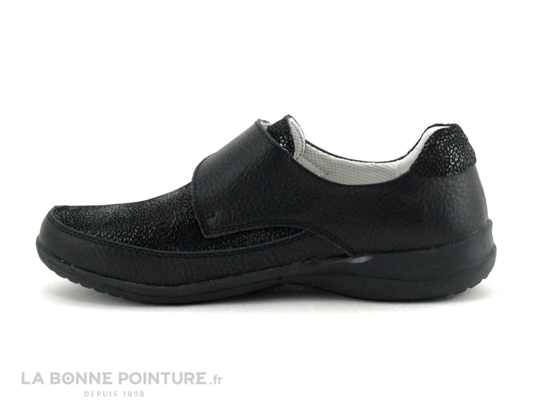 TopWay B843074 Noir - Noir Craquele Brillant - Chaussure Femme Velcro 2 TopWay B843074 Noir - Noir Craquele Brillant - Chaussure Femme Velcro – Image 2