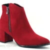 Marco Tozzi 2-25015-25 Red - Bottine Velours Rouge - Talon Large