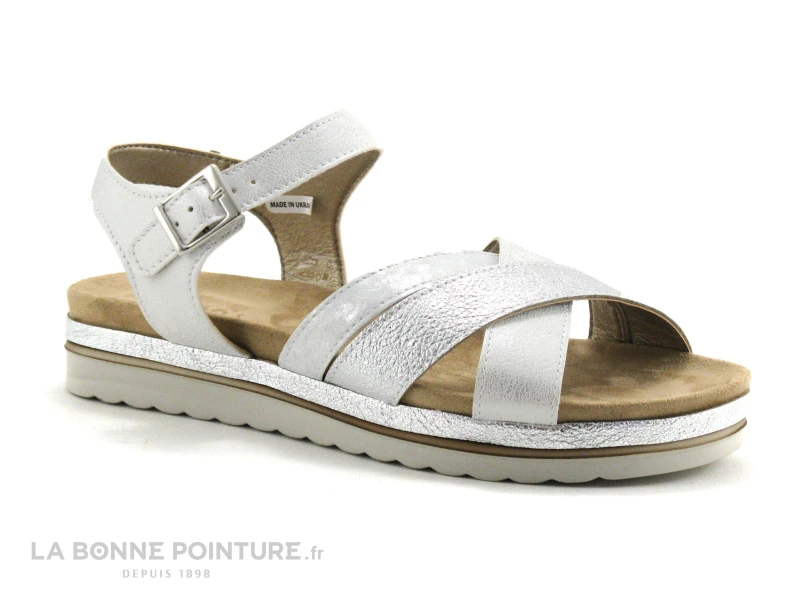 Morans MOUSTIKA 26145 Blanc Argent - Sandale Femme 1 Morans MOUSTIKA 26145 Blanc Argent - Sandale Femme