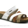 Fly Flot FLAMINGO Blanc Marron Beige - Mule Talon Compense
