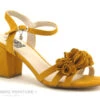 Xti XTRIVIA 30714 Jaune - Fleurs Relief - Sandale Talon Large
