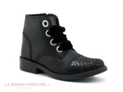 MKids MESALE MK2778D8IA - Noir - Lacet Velours - Boots Fille