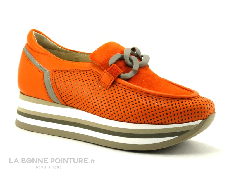 Softwaves CASSIE Mandarine - Mocassin Ajoure - Semelle Compensee 1 Softwaves CASSIE Mandarine - Mocassin Ajoure - Semelle Compensee