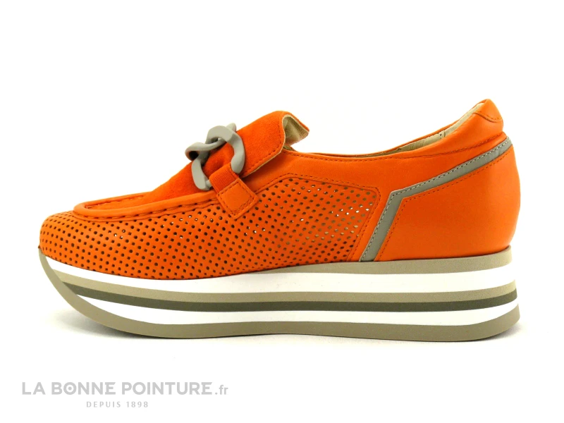 Softwaves CASSIE Mandarine - Mocassin Ajoure - Semelle Compensee 3 Softwaves CASSIE Mandarine - Mocassin Ajoure - Semelle Compensee – Image 3