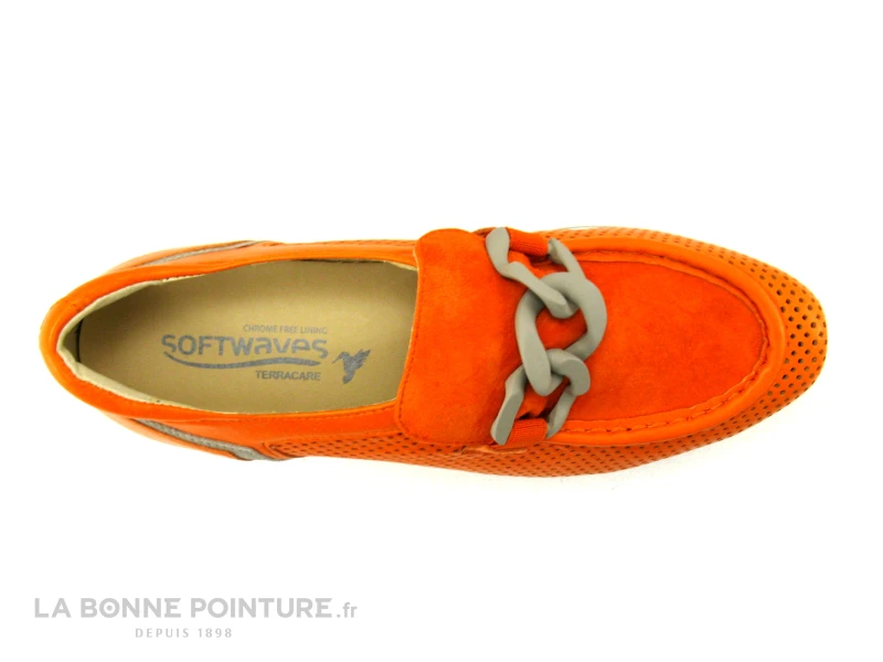 Softwaves CASSIE Mandarine - Mocassin Ajoure - Semelle Compensee 6 Softwaves CASSIE Mandarine - Mocassin Ajoure - Semelle Compensee – Image 6