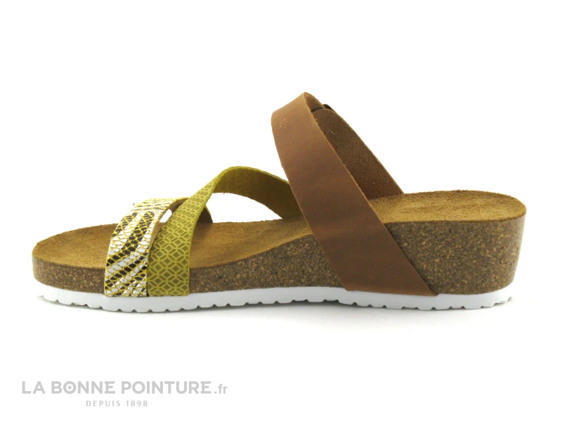 Morans JORCO Cognac - Jaune - Mule Mode Femme Ajustable 3 Morans JORCO Cognac - Jaune - Mule Mode Femme Ajustable – Image 3