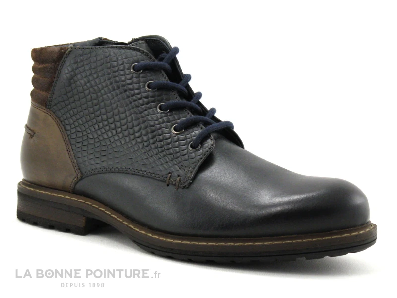 Point D Orgues AUSSIE - Bleu Marine - Marron - Boots Homme 5 Point D Orgues AUSSIE - Bleu Marine - Marron - Boots Homme – Image 5