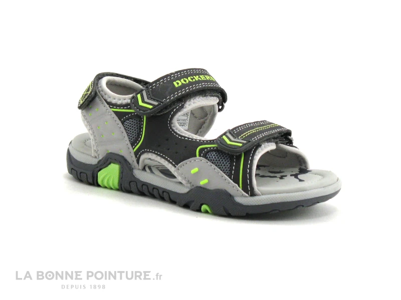 Dockers 44EM601 637120 - Gris - Noir - Nu-pieds GARCON 5 Dockers 44EM601 637120 - Gris - Noir - Nu-pieds GARCON – Image 5