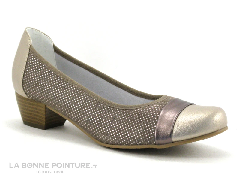 Inea RIO Taupe - Escarpin Petit Talon En Cuir 5 Inea RIO Taupe - Escarpin Petit Talon En Cuir – Image 5