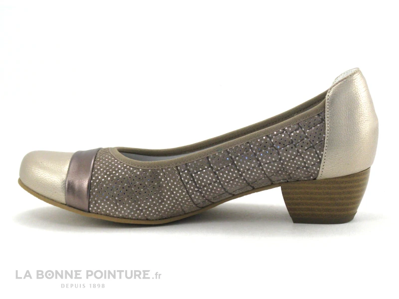 Inea RIO Taupe - Escarpin Petit Talon En Cuir 3 Inea RIO Taupe - Escarpin Petit Talon En Cuir – Image 3