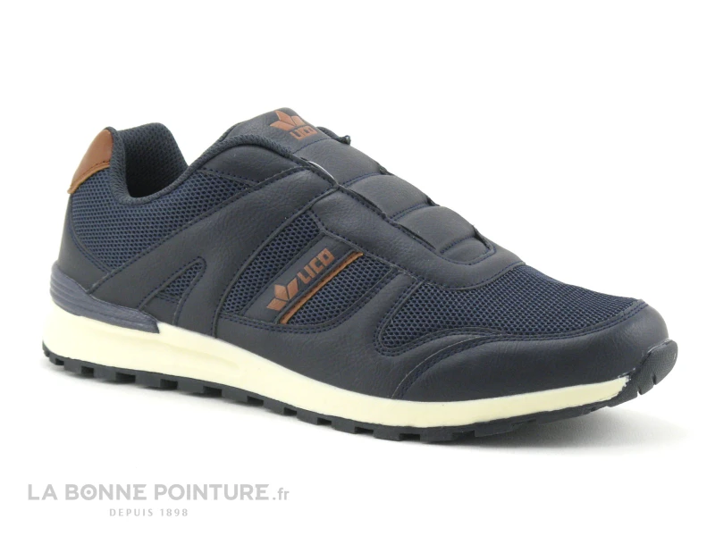 Lico MAREK SLIPPER Marine Marron - Basket Homme Sans Lacet 1 Lico MAREK SLIPPER Marine Marron - Basket Homme Sans Lacet