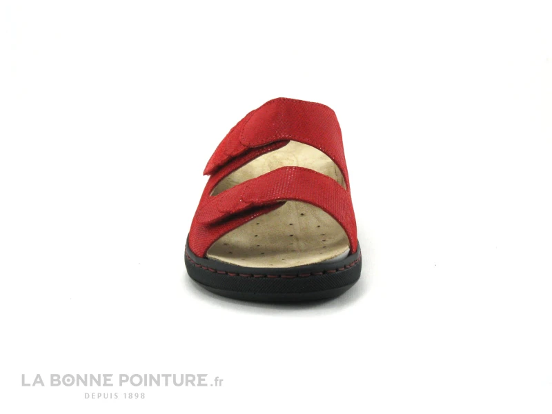 Semelflex GRAZIELLA Rouge - Mule Femme Cuir Rouge - 2 Velcros 2 Semelflex GRAZIELLA Rouge - Mule Femme Cuir Rouge - 2 Velcros – Image 2