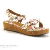 Wipop KONY Blanc Rose - Toile Fleurie - Sandale Fille
