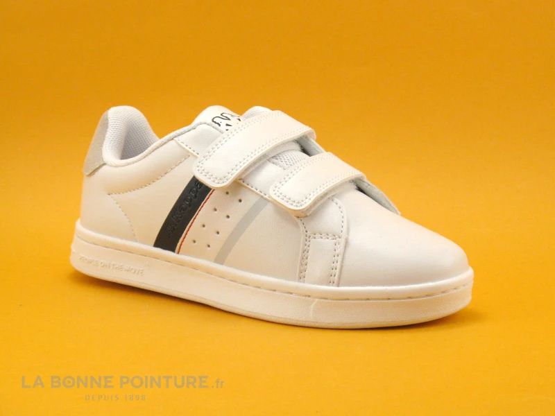 Kappa Logo ALPHA 2V White Blue - 2 Velcros - Basket Blanche Enfant 1 Kappa Logo ALPHA 2V White Blue - 2 Velcros - Basket Blanche Enfant