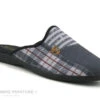 Semelflex MICKAEL Gris - Carreaux - Pantoufle Mule Homme