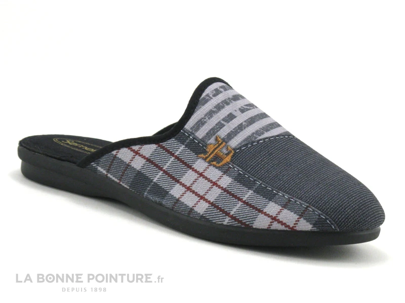 Semelflex MICKAEL Gris - Carreaux - Pantoufle Mule Homme 5 Semelflex MICKAEL Gris - Carreaux - Pantoufle Mule Homme – Image 5